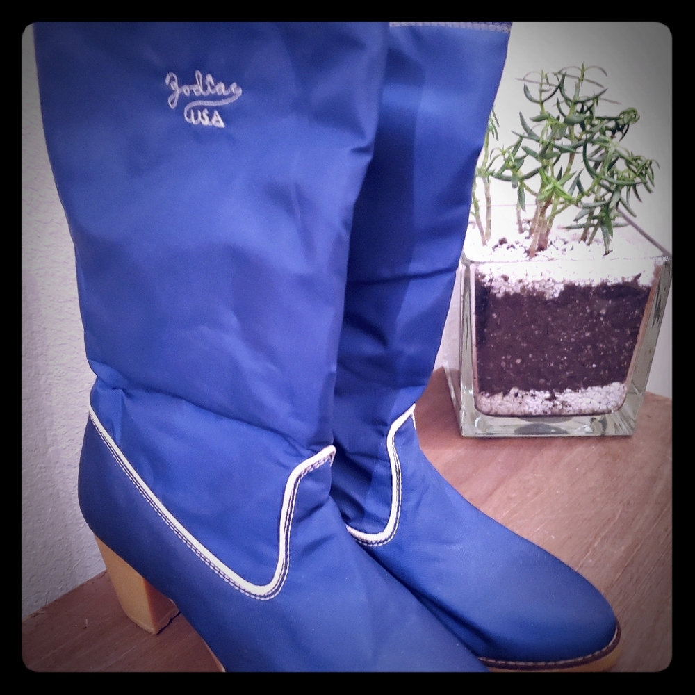 Vintage blue zodiac boots